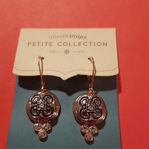 Earrings 2 pairs in 1 Rose Gold Plated NWT